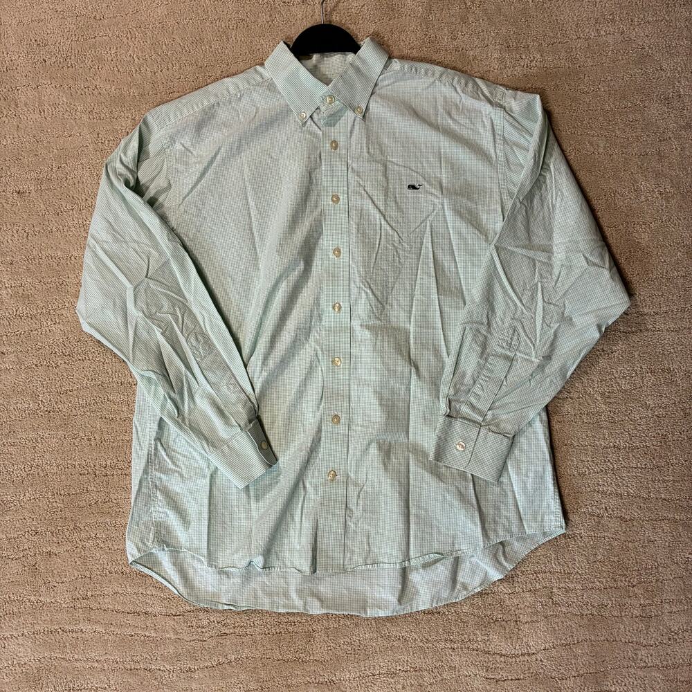 Vineyard Vines Whale Shirt Mens L 100% Cotton Button Down Preppy Ivy League Prep